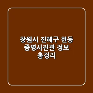 창원시 진해구 현동 증명사진관 정보 총정리