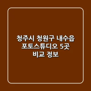 청주시 청원구 내수읍 포토스튜디오 5곳 비교 정보