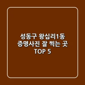 성동구 왕십리1동 증명사진 잘 찍는 곳 TOP 5