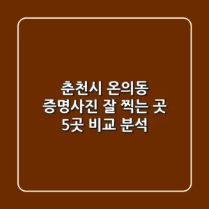 춘천시 온의동 증명사진 잘 찍는 곳 5곳 비교 분석