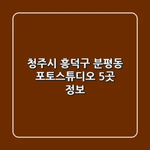 청주시 흥덕구 분평동 포토스튜디오 5곳 정보