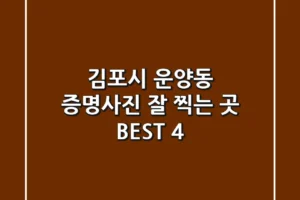 김포시 운양동 증명사진 잘 찍는 곳 BEST 4
