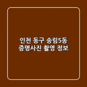 인천 동구 송림5동 증명사진 촬영 정보