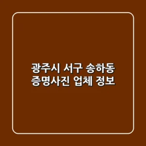 광주시 서구 송하동 증명사진 업체 정보