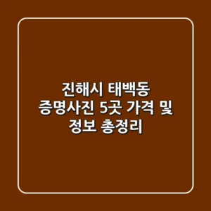 진해시 태백동 증명사진: 5곳 가격 및 정보 총정리