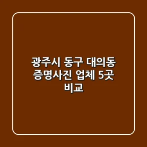 광주시 동구 대의동 증명사진 업체 5곳 비교