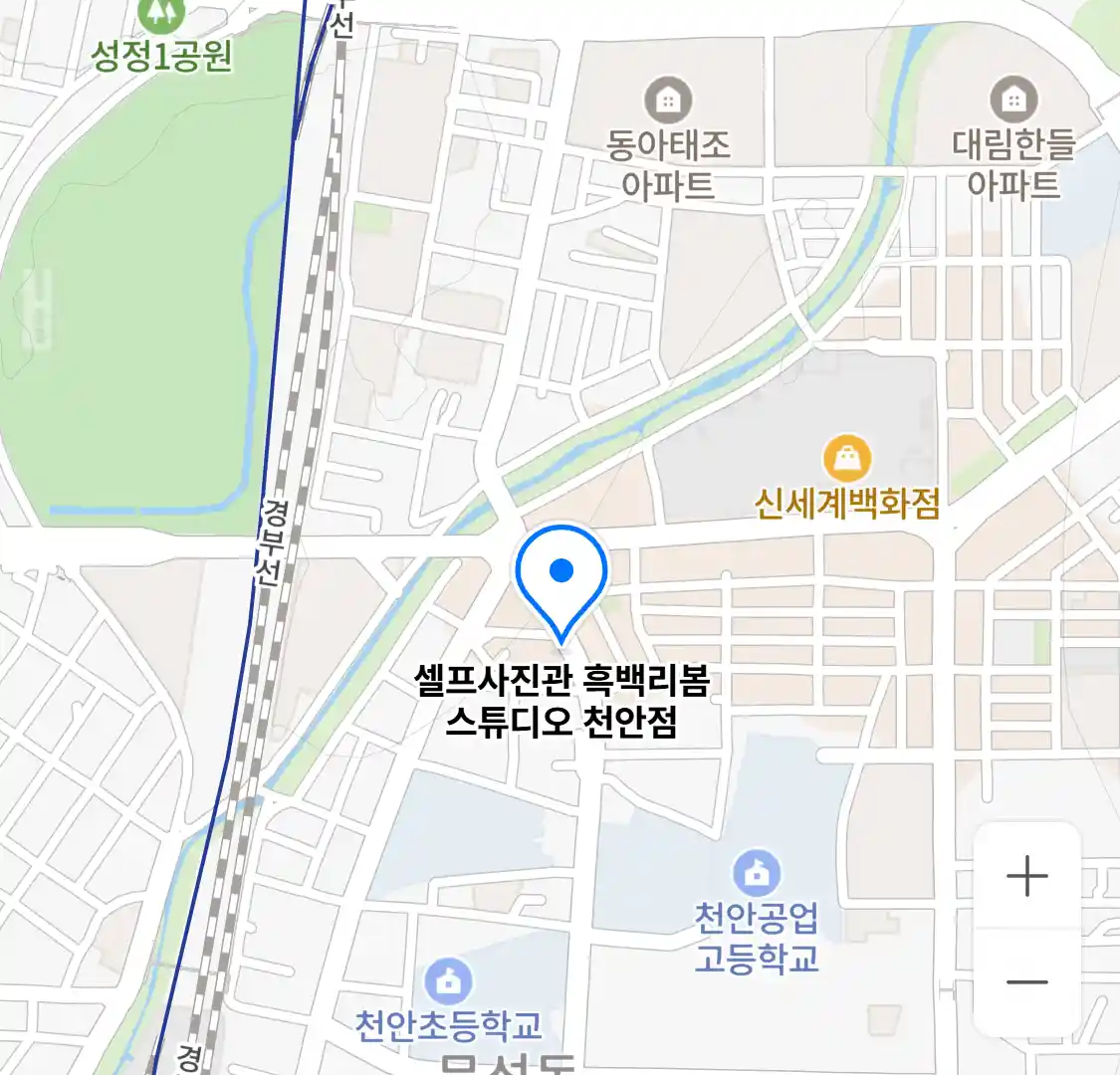 셀프사진관 흑백리봄 스튜디오 천안점 지도