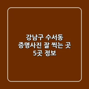 강남구 수서동 증명사진 잘 찍는 곳 5곳 정보