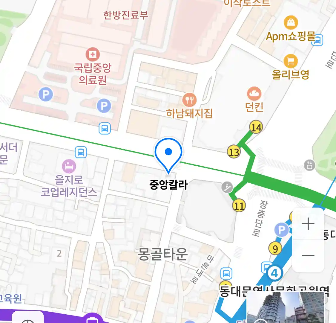 중앙칼라 위치