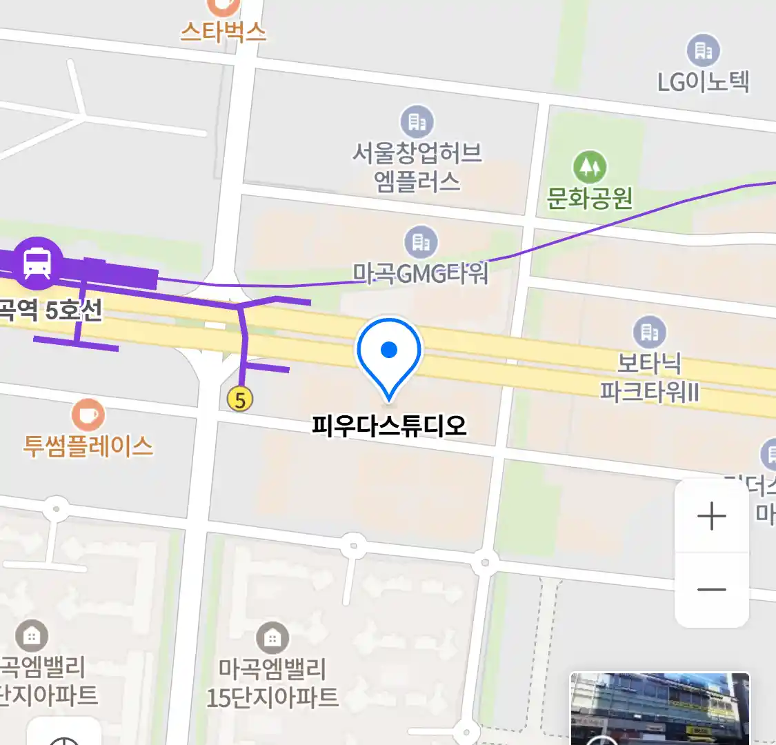 피우다스튜디오 위치