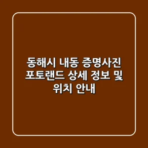 동해시 내동 증명사진: 포토랜드 상세 정보 및 위치 안내