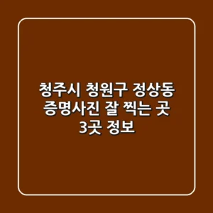 청주시 청원구 정상동 증명사진 잘 찍는 곳 3곳 정보