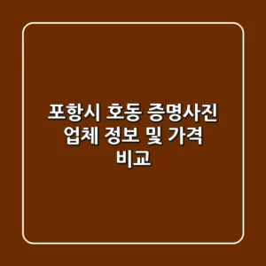 포항시 호동 증명사진 업체 정보 및 가격 비교