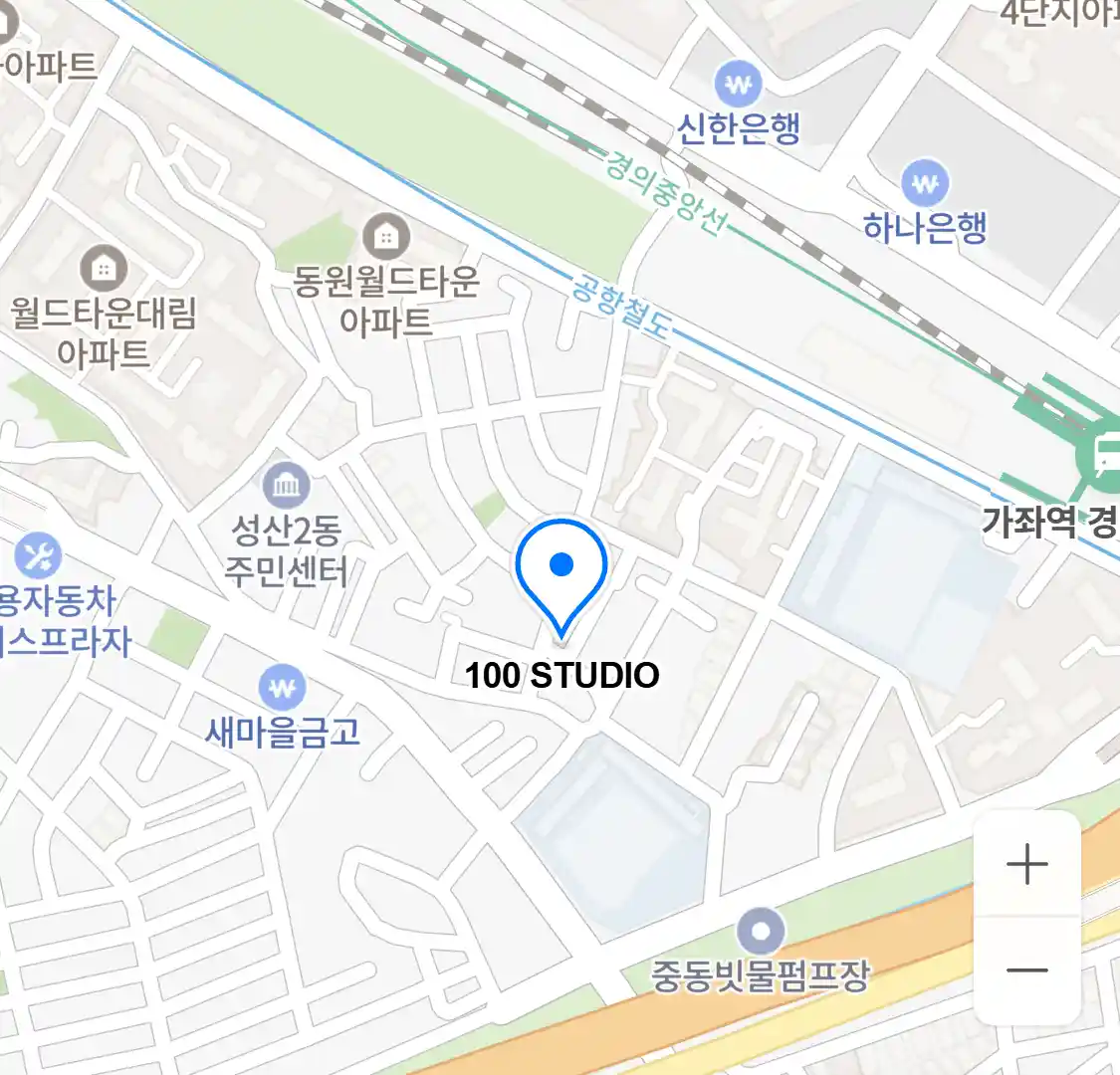 100 STUDIO 위치