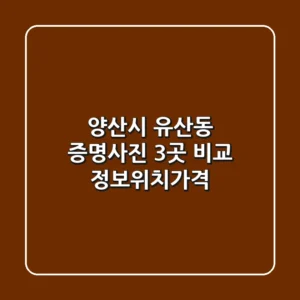양산시 유산동 증명사진 3곳 비교 - 정보/위치/가격