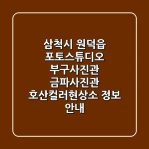 삼척시 원덕읍 포토스튜디오: 부구사진관, 금파사진관, 호산컬러현상소 정보 안내