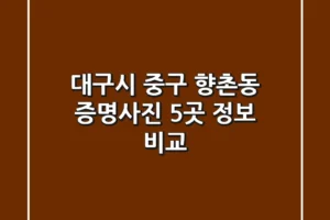 대구시 중구 향촌동 증명사진 5곳 정보 비교
