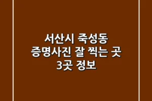 서산시 죽성동 증명사진 잘 찍는 곳 3곳 정보