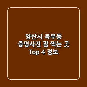 양산시 북부동 증명사진 잘 찍는 곳 Top 4 정보