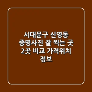 서대문구 신영동 증명사진 잘 찍는 곳 2곳 비교 - 가격/위치 정보