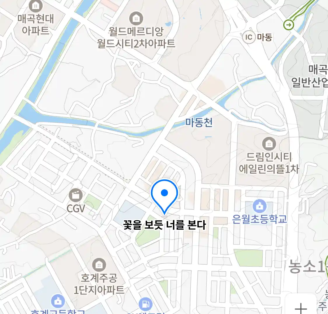 꽃을 보듯 너를 본다 위치