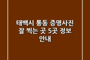 태백시 통동 증명사진 잘 찍는 곳 5곳 정보 안내