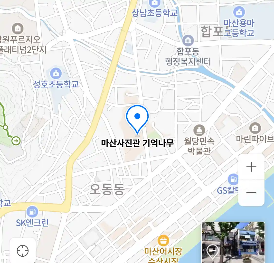 마산사진관 기억나무 위치